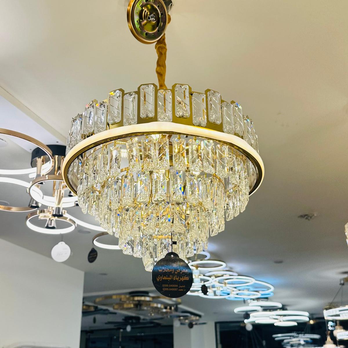 ثريا كريستال مع إطار ليد قطر 50 سم