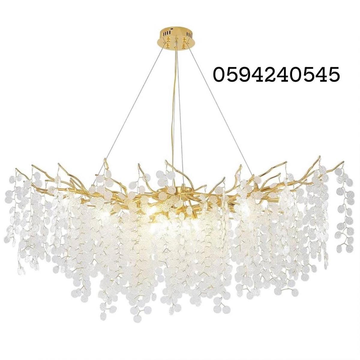 ثرية كرستال بار ( ورق شجر ) 100 سم