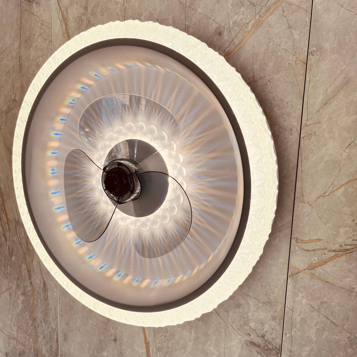 جلوب مع مروحة 3 درجات اضاءة+ ريموت